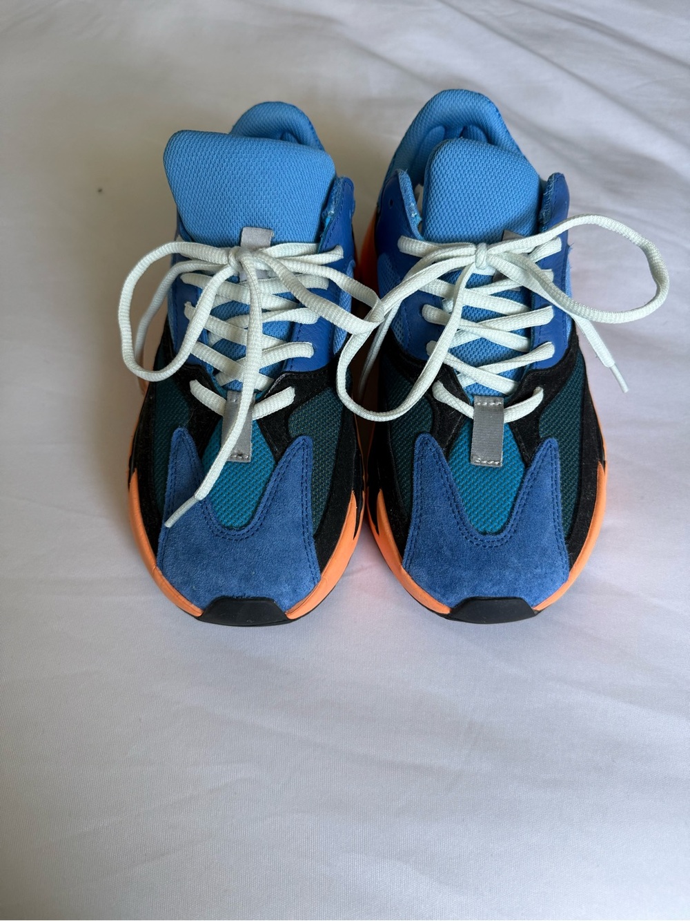 adidas Kids Blue and Orange Colorblock Sneakers